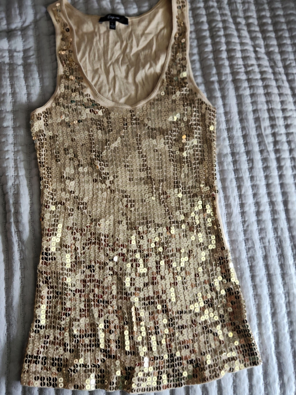 Express Kids Gold Sequin Tank Dress